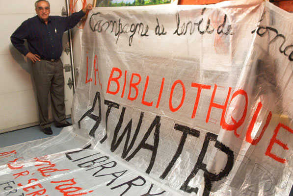 Sam Gatelaro - Atwater Library Fundraising Banner October 2003